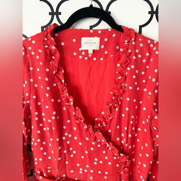 Sézane  Betty Dress Red Daisies 36/US 4 - Picture 3 of 3
